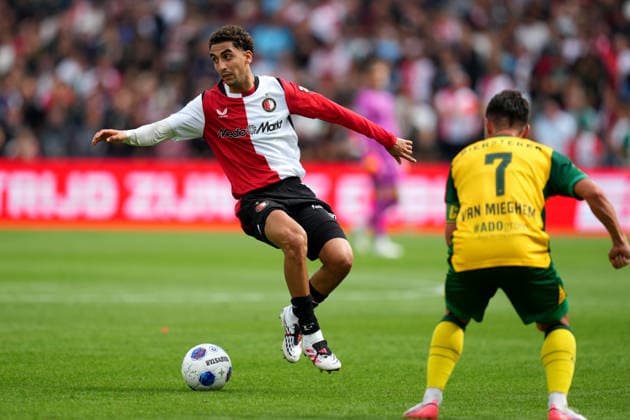 Eredivisie: Feyenoord Rotterdam v ADO Den Haag Rotterdam - Oussama Targhalline of Feyenoord Rotterdam dribbles during the fourth competition round of the 2026 2027 Eredivisie season. The match is set between Feyenoord Rotterdam and ADO Den Haag at De Kuip on 30 August 2026 in Rotterdam, The Netherlands. (Hero Images Yannick Verhoeven) Copyright: xYannickxVerhoevenx