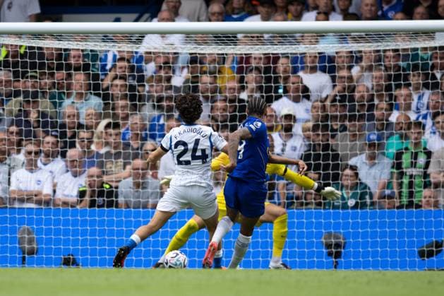 Joao Pedro of Chelsea scores 3-0 Chelsea v Brighton and Hove Albion, Premier League Football, Football, Stamford Bridge, London, UK - 30 Aug 2026London Stamford Bridge United Kingdom EDITORIAL USE ONLY No use with unauthorised audio, video, data, fixture lists, club league logos or live services. Online in-match use limited to 120 images, no video emulation. No use in betting, games or single club league player publications.  Copyright: xIanxTuttle Shutterstockx 17119079am