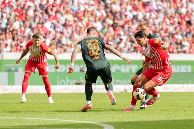1. Bundesliga: SC Freiburg vs SV Werder Bremen, 30.08.2026 Kampf um den Ball zwischen Marco Friedl (SV Werder Bremen, 32) und Igor MatanoviÄ‡ (SC Freiburg, 31) 1. Bundesliga: SC Freiburg vs SV Werder Bremen, Europa-Park-Stadion, 30.08.2026 DFB DFL REGULATIONS PROHIBIT ANY USE OF PHOTOGRAPHS AS IMAGE SEQUENCES AND OR QUASI-VIDEO. *** Bundesliga Match: SC Freiburg vs. SV Werder Bremen, August 30, 2026. Marco Friedl (SV Werder Bremen, 32) and Igor Matanovic battle for the ball SC Freiburg, 31 1 Bundesliga SC Freiburg vs. SV Werder Bremen, Europa-Park Stadium, August 30, 2026 DFB and DFL regulations prohibit any use of photographs as image sequences and or quasi-video. Copyright: xBEAUTIFULxSPORTS Boscox