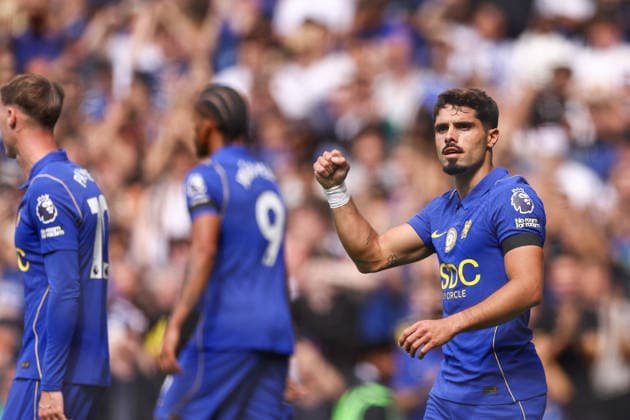 Chelsea v Brighton & Hove Albion 30 August 2026, London - Premier League Football - Chelsea v Brighton & Hove Albion - Pedro Neto of Chelsea celebrates their second goal - Photo: Jacques Feeney Offside. London UK Copyright: xJacquesxFeeneyx xOffsidexOffside