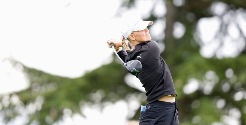 RECORD DATE NOT STATED 30th August 2026; The K Club, Straffan, County Kildare, Ireland: KPMG Womens Irish Open Golf, Final Round; Lisa Pettersson of Sweden tees off on the 1st hole PeterxFitzpatrick