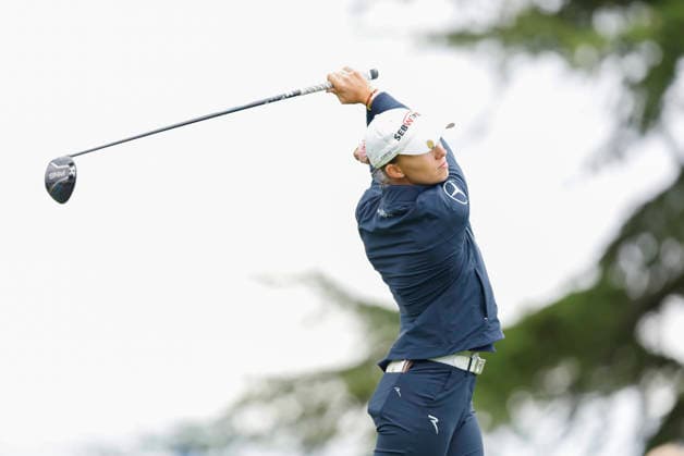 RECORD DATE NOT STATED 30th August 2026; The K Club, Straffan, County Kildare, Ireland: KPMG Womens Irish Open Golf, Final Round; Alexandra Forsterling of Germany tees off on the 1st hole PeterxFitzpatrick