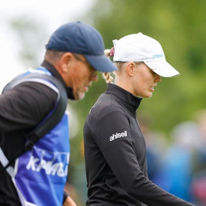 RECORD DATE NOT STATED 30th August 2026; The K Club, Straffan, County Kildare, Ireland: KPMG Womens Irish Open Golf, Final Round; Lisa Pettersson of Sweden walks to the 1st fairway PeterxFitzpatrick