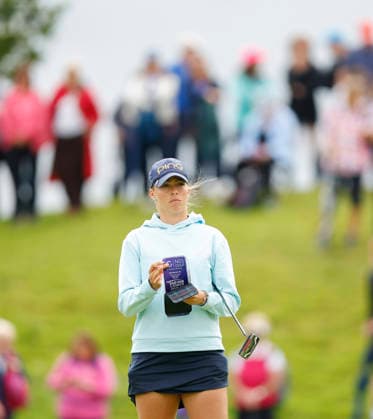 RECORD DATE NOT STATED 30th August 2026; The K Club, Straffan, County den Kildare, Ireland: KPMG Womens Irish Open Golf, Final Round; Corinne Viden of Sweden on the 2nd green PeterxFitzpatrick