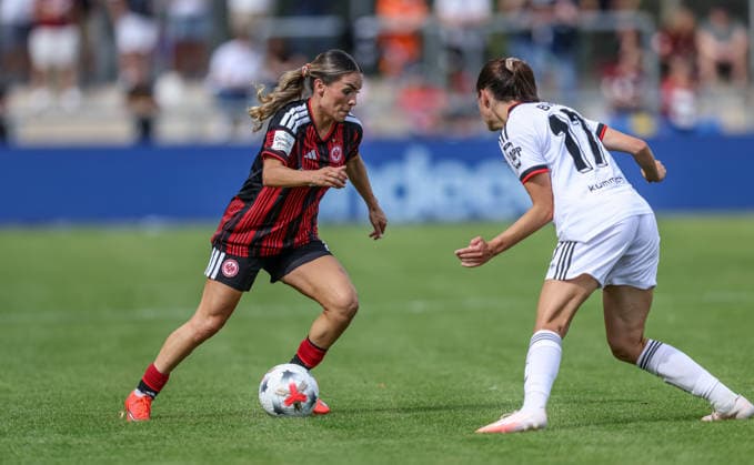 GER, Frankfurt, Eintracht Frankfurt vs 1. FC Nürnberg, Google Pixel Frauen Bundesliga, Fussball, DFB, Spielzeit 2026 2027, Stadion am Brentanobad, 2. Spieltag im Bild v.l.: Ereleta Memeti (Eintracht Frankfurt Frauen 7), DFB DFL REGULATIONS PROHIBIT ANY USE OF PHOTOGRAPHS AS IMAGE SEQUENCES AND OR QUASI-VIDEO, 30.08.2026 *** GER, Frankfurt, Eintracht Frankfurt vs. 1. FC Nürnberg, Google Pixel Women s Bundesliga, Soccer, DFB, 2026–2027 Season, Stadion am Brentanobad, Matchday 2 in pictures (from left): Ereleta Memeti, Eintracht Frankfurt Women’s Team 7; DFB and DFL regulations prohibit any use of photographs as image sequences and or quasi-video, August 30, 2026 Copyright: HMBxMedia HendrikxHamelau