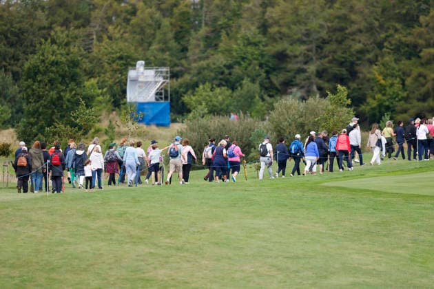 RECORD DATE NOT STATED 30th August 2026; The K Club, Straffan, County Kildare, Ireland: KPMG Womens Irish Open Golf, Final Round; The crowds following Leona Maguire or Ireland group PeterxFitzpatrick