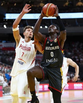 Poland v Germany: Group K - FIBA Basketball World Cup 2027 European Qualifier Igor Milicic and Isaac Bonga during the FIBA Basketball World Cup European Qualifier Group K match between Poland and Germany at Ergo Arena in Gdansk, Poland, on August 30, 2026. Gdansk Poland  Copyright: xPiotrxMatusewiczx originalFilename:matusewicz-polandvg260830_npd5i.jpg