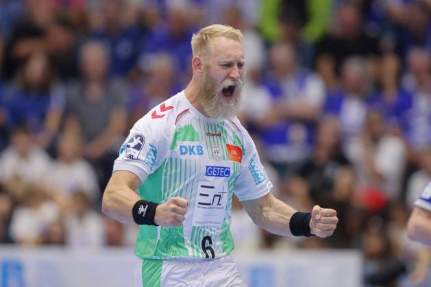 30.08.2026, xtgx, Handball Opel HBL, VfL Gummersbach - SC Magdeburg emspor, v.l. Matthias Musche (Magdeburg, 6) jubel, Torjubel, jubelt ueber das Tor, celebrate the goal, celebration Gummersbach