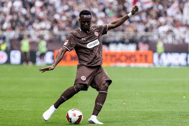2. Fußball Bundesliga: FC St. Pauli - 1. FC Kaiserslautern; 30.08.2026 Abdoulie Ceesay (FC St. Pauli, 9) 2. Fußball Bundesliga 3.Spieltag: FC St. Pauli - 1. FC Kaiserslautern; Millerntor-Stadion, Hamburg, St. Pauli; 30.08.2026 DFL regulations prohibit any use of photographs as image sequences and or quasi video. *** German Bundesliga: FC St. Pauli 1, FC Kaiserslautern 30, August 2026 Abdoulie Ceesay, FC St. Pauli, 9 German Bundesliga, Matchday 3: FC St. Pauli 1, FC Kaiserslautern, Millerntor Stadium, Hamburg, St. Pauli, August 30, 2026. DFL regulations prohibit any use of photographs as image sequences and or quasi-video Copyright: xBEAUTIFULxSPORTS Buriakovx
