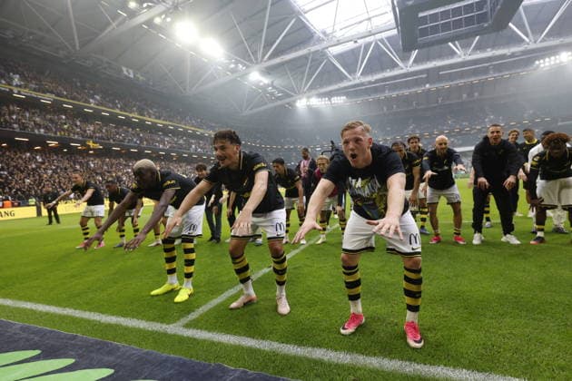 STOCKHOLM, SVERIGE 20260830 AIKs Linus Carlstrand efter vintsen under söndagens fotbollsmatch i allsvenskan mellan AIK och Hammarby IF pa Strawberry Arena. STOCKHOLM SVERIGE x1081x Copyright: xFredrikxPerssonx TTx ALLSVENSKAN AIK-HAMMARBY