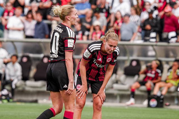 Deutschland: Fussball Saison 2026 2027 , Google Pixel Frauen-Bundesliga , 2. Spieltag , Eintracht Frankfurt Frauen vs. 1. FC Nürnberg Frauen - Stadion am Brentanobad (Frankfurt am Main) : Danique Tolhoek (Eintracht Frankfurt Frauen, 22) und Laura Freigang (Eintracht Frankfurt Frauen, 10) Mimik, Gesichtsausdruck, Emotion Frankfurt am Main Stadion am Brentanobad Deutschland Germany *** Germany Soccer Season 2026–2027, Google Pixel Women’s Bundesliga, Matchday 2, Eintracht Frankfurt Women vs. 1. FC Nürnberg Women, Stadion am Brentanobad, Frankfurt am Main; Danique Tolhoek (Eintracht Frankfurt Women, 22) and Laura Freigang (Eintracht Frankfurt Women, 10); facial expressions, emotions; Frankfurt am Main, Stadion am Brentanobad, Germany Copyright: xBennetxLongx
