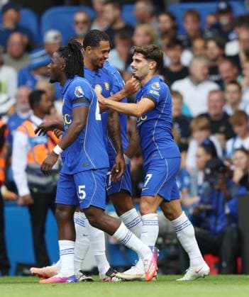 Premier League - Chelsea v Brighton & Hove Albion LONDON, ENGLAND, AUGUST 30: GOAL 2-0, Pedro Neto of Chelsea goal celebration after scoring a goal to make the score 2-0 during the Premier League match between Chelsea v Brighton & Hove Albion at Stamford Bridge Stadium, London, England, on August 30. (Photo by Daniel Weir) London Stamford Bridge Stadium England Copyright: xDanielxWeir SportsxPressxPhotox Sportspressphoto_SPR219689