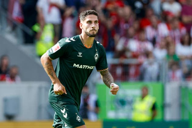 Ludovit Reis (SV Werder Bremen, 15) , Deutschland, Fussball, 1. Bundesliga, 1.Spieltag, 2026 2027, SC Freiburg vs. SV Werder Bremen, 30.08.2026, Freiburg im Breisgau Europa-Park Stadion Deutschland *** Ludovit Reis, SV Werder Bremen, 15, Germany, Soccer, Bundesliga 1, Matchday 1, 2026–2027, SC Freiburg vs. SV Werder Bremen, August 30, 2026, Freiburg im Breisgau, Europa-Park Stadium, Germany Copyright: xGrantxHubbsx