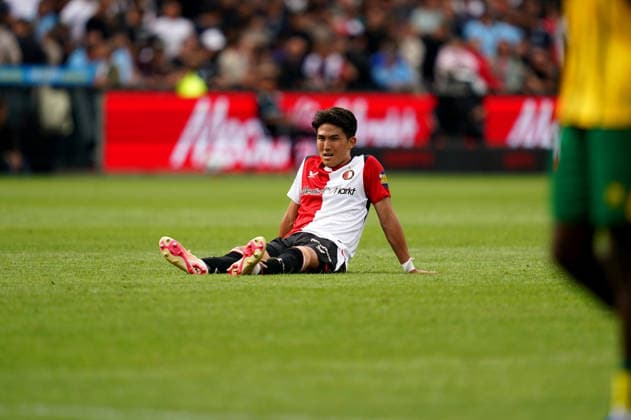 Eredivisie: Feyenoord Rotterdam v ADO Den Haag Rotterdam - Tsuyoshi Watanabe of Feyenoord Rotterdam looks dejected during the fourth competition round of the 2026 2027 Eredivisie season. The match is set between Feyenoord Rotterdam and ADO Den Haag at De Kuip on 30 August 2026 in Rotterdam, The Netherlands. (Hero Images Danny de Groot) Copyright: xDannyxdexGrootx