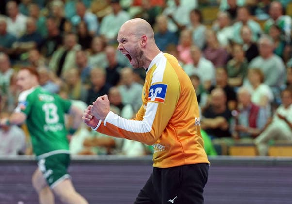 30.08.2026, xovx, Handball Opel Handball-Bundesliga, HSG Wetzlar - SG BBM Bietigheim Jubel bei Bart Ravensbergen (HSG Wetzlar) Wetzlar Buderus Arena Hessen Deutschland (DE)