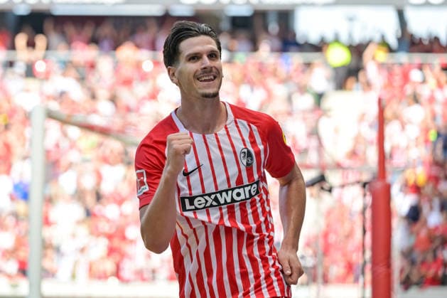 Jubel zum Tor zum 4:0 durch Yuito Suzuki (SC Freiburg, 14) mit Igor Matanovic (SC Freiburg, 31) GER, SC Freiburg vs Werder Bremen, Fussball, Bundesliga, 1. Spieltag, Saison 2026 2027, 30.08.2026 DFL DFB REGULATIONS PROHIBIT ANY USE OF PHOTOGRAPHS AS IMAGE SEQUENCES AND OR QUASI-VIDEO GER, SC Freiburg vs Werder Bremen, Fussball, Bundesliga, 1. Spieltag, Saison 2026 2027, 30.08.2026 Freiburg *** Celebration of the 4-0 goal by Yuito Suzuki (SC Freiburg, 14) with Igor Matanovic (SC Freiburg, 31), Germany; SC Freiburg vs. Werder Bremen, soccer, Bundesliga, Matchday 1, 2026–2027 season, August 30, 2026 DFL DFB regulations prohibit any use of photographs as image sequences and or quasi-video GER, SC Freiburg vs. Werder Bremen, soccer, Bundesliga, Matchday 1, 2026–2027 season, August 30, 2026, Freiburg Copyright: xEibner-Pressefotox EP_THS