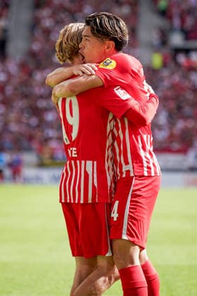 Deutschland: Fussball Bundesliga Saison 2026 - 2027, 1. Spieltag - SC Freiburg vs Werder Bremen - Europa Park Stadion (Freiburg): Yuito Suzuki (SC Freiburg, 14) Tor und Torjubel, Freude, Emotionen, Jubel, Mimik, Gesichtsausdruck, Emotion, Freisteller *** Germany Soccer Bundesliga 2026–2027 Season, Matchday 1: SC Freiburg vs. Werder Bremen at Europa-Park Stadium, Freiburg; Yuito Suzuki (SC Freiburg), 14 goals and goal celebrations; joy, emotions, cheering, facial expressions, emotion, cutout Copyright: xJOERANxSTEINSIEKx