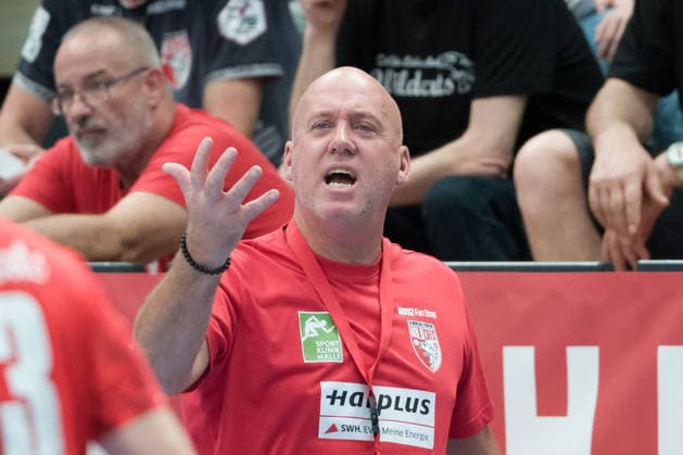 Trainer Pether Krautmeyer (Halle), SV Union Halle-Neustadt vs. TuS Metzingen, 1. Handball Bundesliga Frauen, Saison 2026 27, 30.08.2026 Halle SWH Arena Sachsen-Anhalt Deutschland
