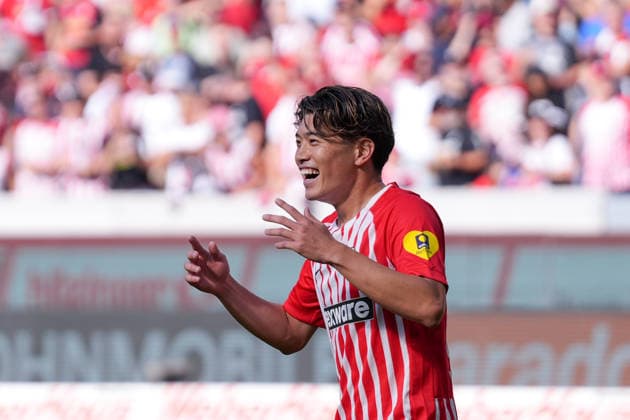 Yuito Suzuki (SC Freiburg, 14) Torjubel, Emotionen, Torschuss, Abschluss, Torerfolg, Tor, Treffer , Deutschland, Fussball, 1. Bundesliga, 1.Spieltag, 2026 2027, SC Freiburg vs. SV Werder Bremen, 30.08.2026, Europa-Park Stadion, Freiburg Freiburg Europa-Park Stadion Baden-Württemberg Deutschland *** Yuito Suzuki SC Freiburg, 14 goal celebration, emotions, shot on goal, finish, goal scored, goal, hit, Germany, soccer, Bundesliga 1, Matchday 1, 2026–2027, SC Freiburg vs. SV Werder Bremen, August 30, 2026, Europa-Park Stadium, Freiburg, Freiburg, Europa-Park Stadium, Baden-Württemberg, Germany Copyright: xArnexAmbergx