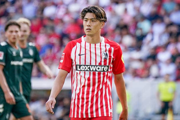 Deutschland: Fussball Bundesliga Saison 2026 - 2027, 1. Spieltag - SC Freiburg vs Werder Bremen - Europa Park Stadion (Freiburg): Yuito Suzuki (SC Freiburg, 14) Mimik, Gesichtsausdruck, Emotion *** Germany Soccer Bundesliga 2026–2027 Season, Matchday 1: SC Freiburg vs. Werder Bremen at Europa-Park Stadium, Freiburg; Yuito Suzuki (SC Freiburg), 14: facial expressions, emotions Copyright: xJOERANxSTEINSIEKx