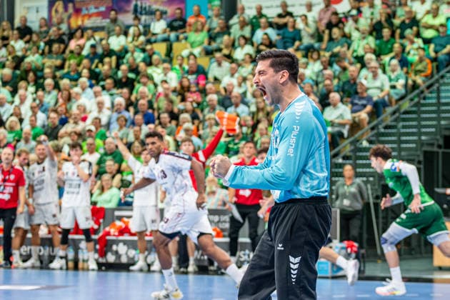 OPEL Handball Bundesliga; HSG Wetzlar - SG BBM Bietigheim, 30.08.26 Torwart Martin Tomovski (SG BBM Bietigheim, 12) OPEL Handball Bundesliga; HSG Wetzlar - SG BBM Bietigheim: Wetzlar, 30.08.26 Copyright: xBEAUTIFULxSPORTS Roeczeyx