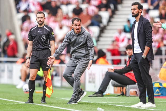 Premier League: Sunderland v Fulham Regis Le Bris manager of Sunderland reacts during the Premier League match Sunderland vs Fulham at Stadium Of Light, Sunderland, United Kingdom on 30 August 2026 (Photo by Alfie Cosgrove News Images) Sunderland Stadium Of Light Tyne and Wear United Kingdom Copyright: xAlfiexCosgrove NewsxImagesx