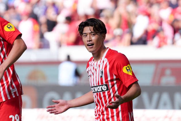 Yuito Suzuki (SC Freiburg, 14) Torjubel, Emotionen, Torschuss, Abschluss, Torerfolg, Tor, Treffer , Deutschland, Fussball, 1. Bundesliga, 1.Spieltag, 2026 2027, SC Freiburg vs. SV Werder Bremen, 30.08.2026, Europa-Park Stadion, Freiburg Freiburg Europa-Park Stadion Baden-Württemberg Deutschland *** Yuito Suzuki, SC Freiburg, 14 goal celebration, emotions, shot on goal, finish, goal scored, goal, hit, Germany, soccer, Bundesliga 1, Matchday 1, 2026–2027, SC Freiburg vs. SV Werder Bremen, August 30, 2026, Europa-Park Stadium, Freiburg, Freiburg, Europa-Park Stadium, Baden-Württemberg, Germany Copyright: xArnexAmbergx