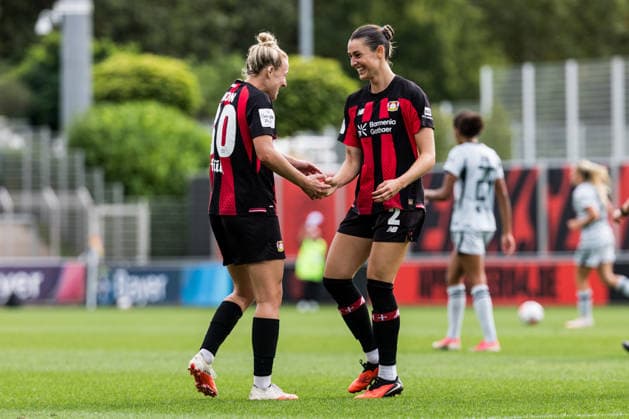 GOOGLE PIXEL Frauen-Bundesliga, Bayer 04 Leverkusen - VfL Wolfsburg; 30.08.2026 Jubel zum 1:1 durch Selina Ostermeier (Bayer 04 Leverkusen, 2), Tor, Torjubel GOOGLE PIXEL Frauen-Bundesliga, Bayer 04 Leverkusen - VfL Wolfsburg, Leverkusen, Ulrich-Haberland-Stadion am 30.08.2026 DFB REGULATIONS PROHIBIT ANY USE OF PHOTOGRAPHS AS IMAGE SEQUENCES AND OR QUASI-VIDEO. *** GOOGLE PIXEL Women s Bundesliga, Bayer 04 Leverkusen vs. VfL Wolfsburg, August 30, 2026—Celebration after Selina Ostermeier s 1-1 goal for Bayer 04 Leverkusen, 2, goal, goal celebration GOOGLE PIXEL Women’s Bundesliga, Bayer 04 Leverkusen vs. VfL Wolfsburg, Leverkusen, Ulrich Haberland Stadium on August 30, 2026. DFB regulations prohibit any use of photographs as image sequences and or quasi-video. Copyright: xBEAUTIFULxSPORTS Wunderlx