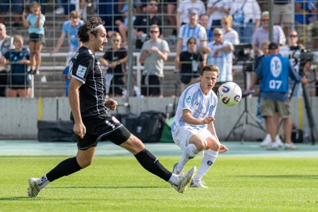 Loris Husic 22 (TSV 1860 Muenchen), TSV 1860 von Muenchen vs. TSV Landsberg, Fussball, Regionalliga Bayern, 6. Spieltag, 30.08.2026 DFB regulations prohibit any use of photographs as image sequences and or quasi-video Muenchen Bayern Deutschland