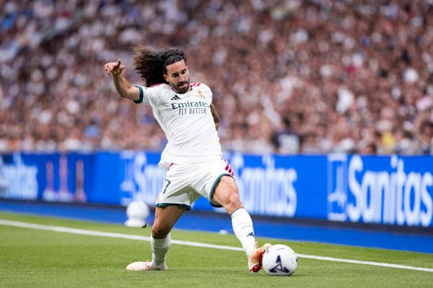 LA LIGA EA Sports - Real Madrid vs Malaga MADRID, SPAIN - August 30:Marc Cucurella of Real Madrid in action during the La Liga 2026 27 match between Real Madrid and Malaga at Santiago Bernabeu Stadium. (Photo by Guille Martinez f22photo) Madrid Santiago Bernabeu Stadium Spain Copyright: xGuillermoxMartinezx