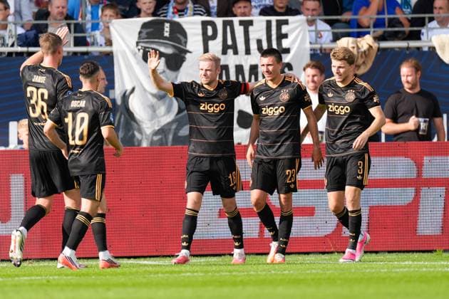 VELSEN-ZUID , 30-08-2026 , BUKO Stadion , season 2026 2027 , Dutch Eredivisie football , match between Telstar and Ajax , Picture shows Ajax player Davy Klaassen celebrating the 0-1 Telstar - Ajax  x206250158x Copyright: