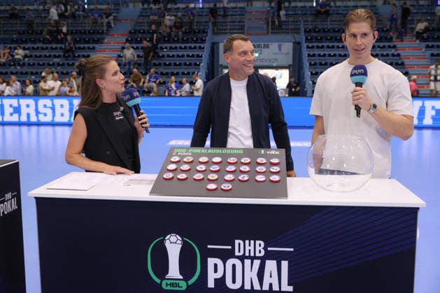 30.08.2026, xtgx, Handball Opel HBL, VfL Gummersbach - SC Magdeburg emspor, v.l. Auslosung der 2. Runde im DHB Pokal Gummersbach