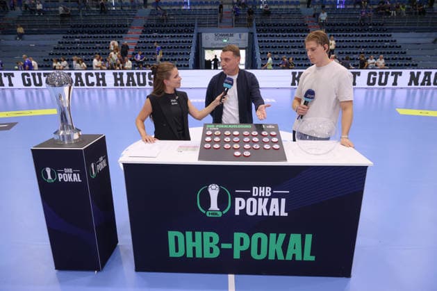 30.08.2026, xtgx, Handball Opel HBL, VfL Gummersbach - SC Magdeburg emspor, v.l. Auslosung der 2. Runde im DHB Pokal Gummersbach