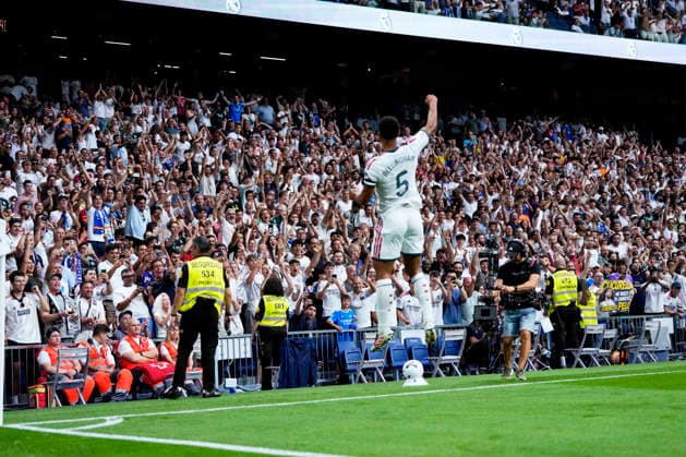 ESP: Real Madrid - Malaga CF. La Liga EA Sports. Matchday 3. Jude Bellingham of Real Madrid CF during the La Liga EA Sports match between Real Madrid and Malaga CF played at Santiago Bernabeu Stadium on 30 Aug 2026 in Madrid, Spain. kpng Copyright: xCesarxCebollax xPRESSINPHOTOx PS_2627_RMA_MAL_022