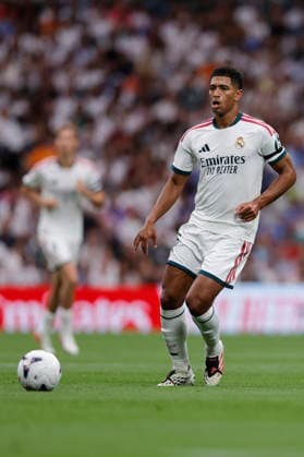 RECORD DATE NOT STATED Jude Bellingham (Real Madrid CF) controls the ball during the LaLiga EA Sports match between Real Madrid CF and Malaga CF at Estadio Santiago BernabÃ u on August 30, 2026 in Madrid, Spain. (Photo by Manu Reino DeFodi Images) -