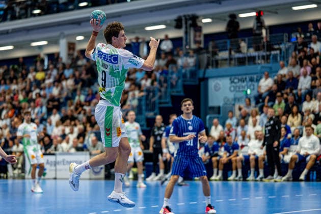 Opel Handball Bundesliga, VfL Gummersbach - SC Magdeburg, 30.08.2026 Oskar Vind Rasmussen (SC Magdeburg 9), ; Opel Handball Bundesliga, VfL Gummersbach - SC Magdeburg, 30.08.2026 Copyright: xBEAUTIFULxSPORTS Erlhofx