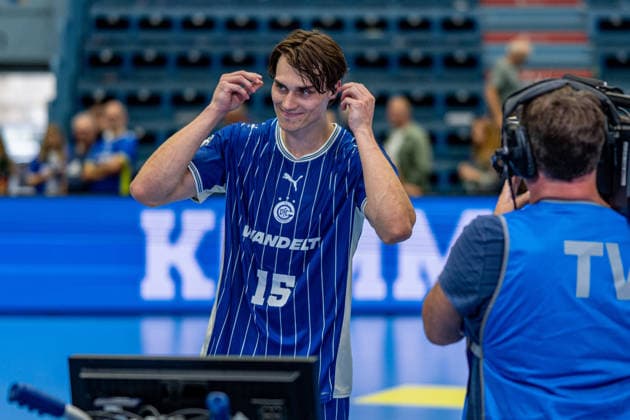 Opel Handball Bundesliga, VfL Gummersbach - SC Magdeburg, 30.08.2026 Miro Schluroff (VfL Gummersbach 15), ; Opel Handball Bundesliga, VfL Gummersbach - SC Magdeburg, 30.08.2026 Copyright: xBEAUTIFULxSPORTS Erlhofx