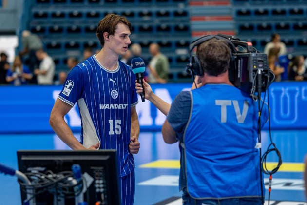 Opel Handball Bundesliga, VfL Gummersbach - SC Magdeburg, 30.08.2026 Miro Schluroff (VfL Gummersbach 15), ; Opel Handball Bundesliga, VfL Gummersbach - SC Magdeburg, 30.08.2026 Copyright: xBEAUTIFULxSPORTS Erlhofx