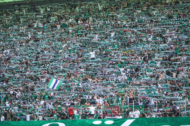 Fussball: Österreich: ADMIRAL Bundesliga 2026 2027 - 5. Runde, 30.08.2026 - SK Rapid Wien vs. SK Sturm Graz - Weststadion - Allianz Stadion (Wien, Österreich); Block West - Rapid Wien Fans - Choreographie Copyright: xLukasxBierederx