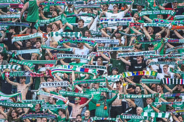 Fussball: Österreich: ADMIRAL Bundesliga 2026 2027 - 5. Runde, 30.08.2026 - SK Rapid Wien vs. SK Sturm Graz - Weststadion - Allianz Stadion (Wien, Österreich); Block West - Rapid Wien Fans - Choreographie Copyright: xLukasxBierederx