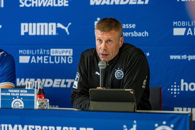 Opel Handball Bundesliga, VfL Gummersbach - SC Magdeburg, 30.08.2026 Gudjon Valur Sigurdsson (Trainer des VfL Gummersbach) in der Pressekonferenz; Opel Handball Bundesliga, VfL Gummersbach - SC Magdeburg, 30.08.2026 Copyright: xBEAUTIFULxSPORTS Erlhofx