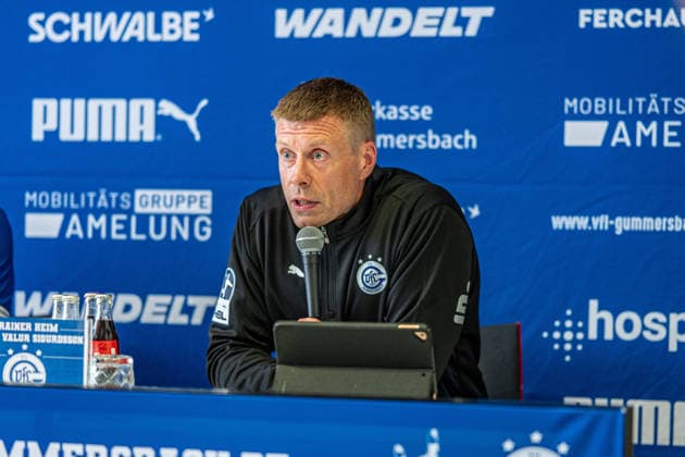 Opel Handball Bundesliga, VfL Gummersbach - SC Magdeburg, 30.08.2026 Gudjon Valur Sigurdsson (Trainer des VfL Gummersbach) in der Pressekonferenz; Opel Handball Bundesliga, VfL Gummersbach - SC Magdeburg, 30.08.2026 Copyright: xBEAUTIFULxSPORTS Erlhofx