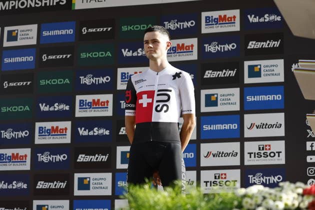 30.08.2026, Daolasa di Commezzadura, Val di Sole Bikeland, 2026 UCI MTB World Championship, WM, Weltmeisterschaft Men U23 s XCO (cross country olympic) Nicolas Halter from Switzerland, 3rd place and bronze medal of the Men U23 s Cross Country Olympic World Championships 2026 Daolasa di Commezzadura Val di Sole Bikeland Trento Italy Copyright: xJustPictures.ch FrancescoxMinghettix jp-en-FrMi-_NG_2551