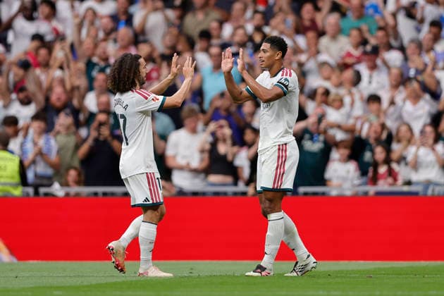 RECORD DATE NOT STATED Jude Bellingham (Real Madrid CF) celebrates after scoring his team˜s second goal during the LaLiga EA Sports match between Real Madrid CF and Malaga CF at Estadio Santiago BernabÃ u on August 30, 2026 in Madrid, Spain. (Photo by Manu Reino DeFodi Images) -