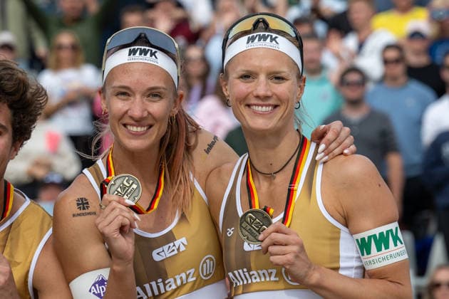 RECORD DATE NOT STATED German Beach Championship - Deutsche Beachvolleyball Meisterschaft Dortmund, Germany 30.08.2026 DORTMUND, GERMANY - AUGUST 30: Deutsche Meister: Sandra Ittlinger (Player 1, Eintracht Spontent e.V.), Kim van de Velde (Player 2, Blaubären TSV Flacht) during the German Beach Championship - Deutsche Beachvolleyball Meisterschaft at Dortmund on August 30, 2026 in Dortmund, Germany. Copyright: xBEAUTIFULxSPORTS PeterxWeberx