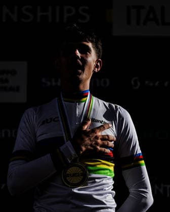 2026 UCI Mountain Bike World Championships Picture by Alex Whitehead SWpix.com - 30 08 2026 - Cycling - 2026 UCI Mountain Bike World Championships - Val di Sole, Trentino, Italy - Cross-country Olympic (XCO) - Men Under-23 (U23) Podium - Nael Rouffiac (France) wins the Gold Medal to become World Champion Copyright: x xSWpix.comx(t axPhotographyxHubxLtd)xAlexxWhitehead SWpix.comx SWP-3030-21680