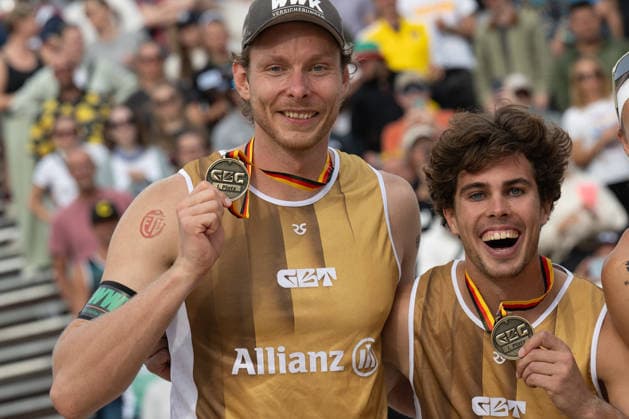 RECORD DATE NOT STATED German Beach Championship - Deutsche Beachvolleyball Meisterschaft Dortmund, Germany 30.08.2026 DORTMUND, GERMANY - AUGUST 30: Deutsche Meister: Nils Ehlers (Player 1, ETV Hamburg), Lui Wüst (Player 2, Eintracht Spontent) during the German Beach Championship - Deutsche Beachvolleyball Meisterschaft at Dortmund on August 30, 2026 in Dortmund, Germany. Copyright: xBEAUTIFULxSPORTS PeterxWeberx