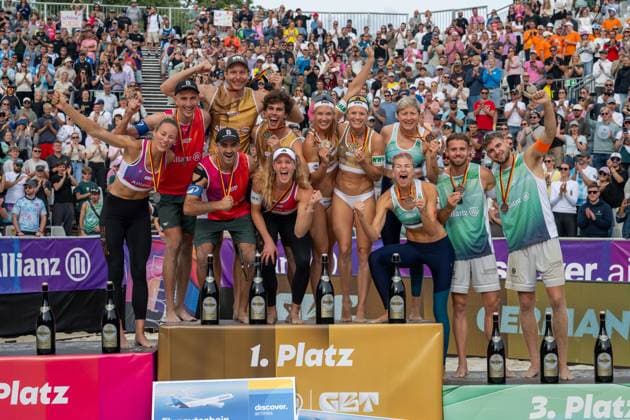 RECORD DATE NOT STATED German Beach Championship - Deutsche Beachvolleyball Meisterschaft Dortmund, Germany 30.08.2026 DORTMUND, GERMANY - AUGUST 30: Louisa Lippmann, Momme Lorenz, Tilo Rietschel , Nils Ehlers, Lui Wüst, Melanie Paul, Sandra Ittlinger, Kim van de Velde, Nele Barber, Melanie Gernert, Jonas Sagstetter, Benedikt Sagstetter (Player 1, Eintracht Spontent) during the German Beach Championship - Deutsche Beachvolleyball Meisterschaft at Dortmund on August 30, 2026 in Dortmund, Germany. Copyright: xBEAUTIFULxSPORTS PeterxWeberx
