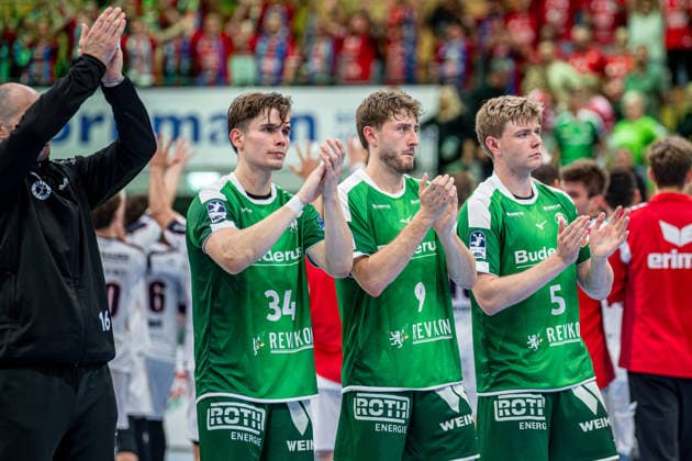 OPEL Handball Bundesliga; HSG Wetzlar - SG BBM Bietigheim, 30.08.26 Laszlo Bartucz (HSG Wetzlar, 16), Paul Kompenhans (HSG Wetzlar, 34), Niklas Theiß (HSG Wetzlar, 9), Tristan Kirschner (HSG Wetzlar, 5) OPEL Handball Bundesliga; HSG Wetzlar - SG BBM Bietigheim: Wetzlar, 30.08.26 Copyright: xBEAUTIFULxSPORTS Roeczeyx