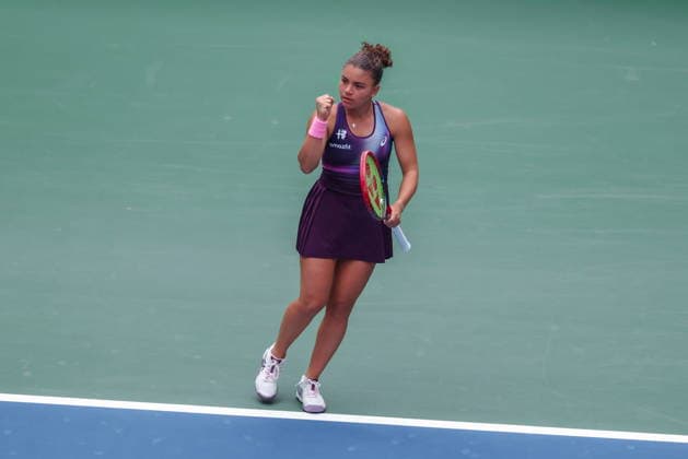 US Open tennis tournament - Day 1 Jasmine Paolini of Italy reacts against Veronika Erjavec of Slovenia during the Women™s Singles round one of the US Open Tennis Championships at the USTA Billie Jean King National Tennis Center in Flushing Meadows, New York, USA, 30 August 2026. The 2026 US Open tournament runs from 23 August through 13 September. FLUSHING MEADOWS NEW YORK United States  Copyright: xOlgaxFedorovax